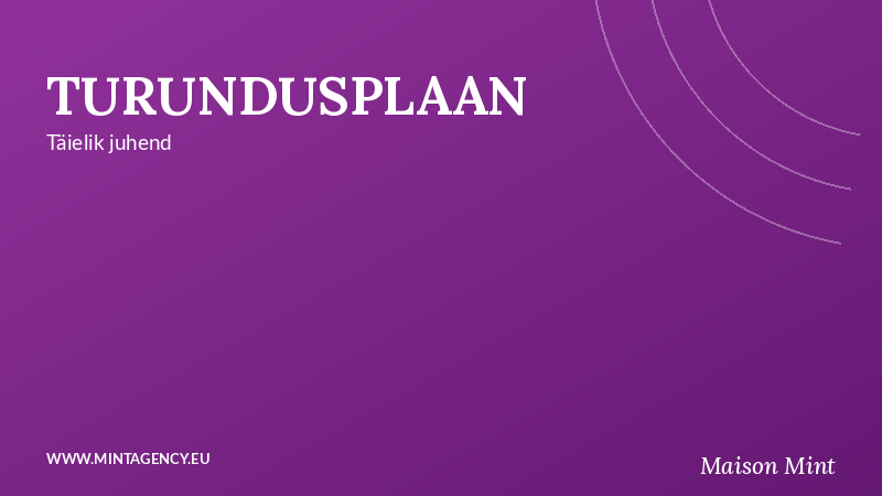 Turundusplaani koostamise juhend — Maison Mint