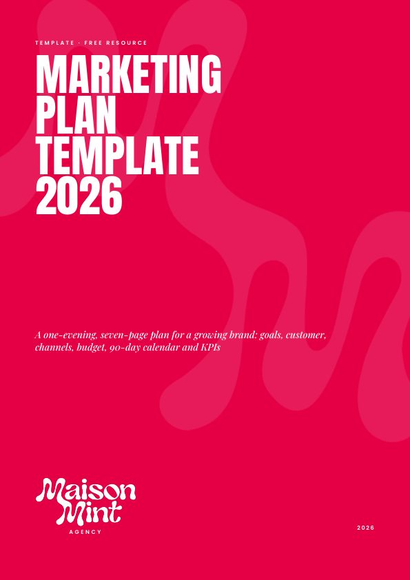 Marketing plan template 2026, cover