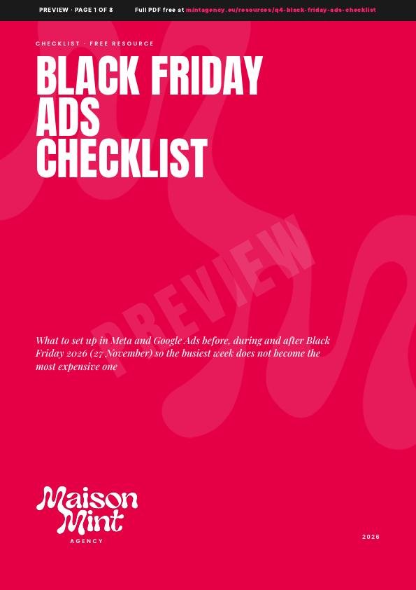 Preview of Q4 and Black Friday ads checklist, cover