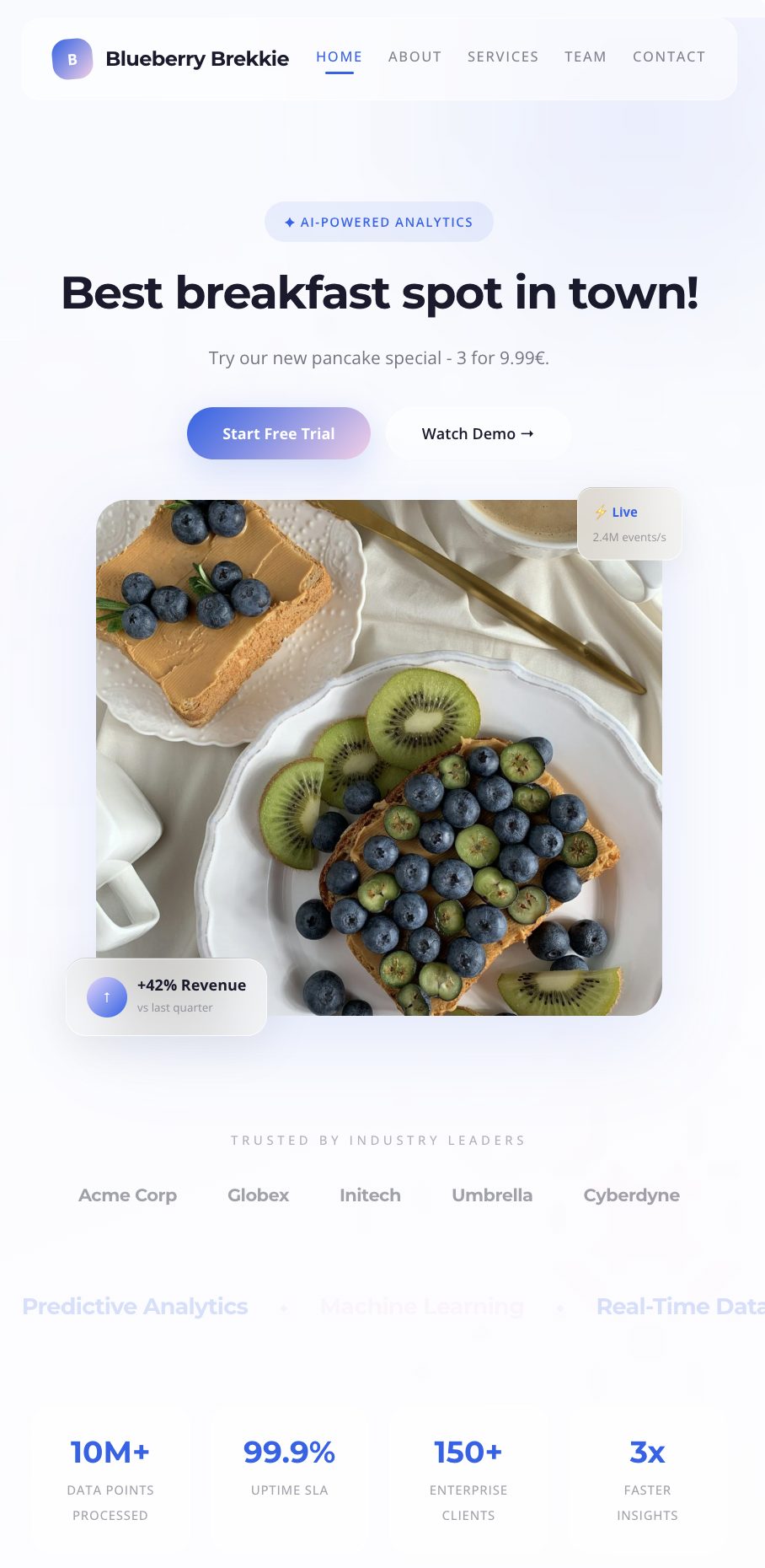 Glassmorphism v2 template mobiil